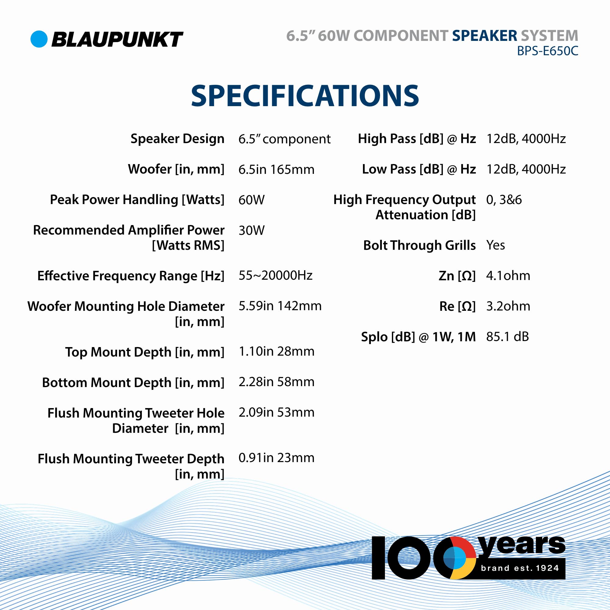 BLAUPUNKT BPS-E650C 6.5
