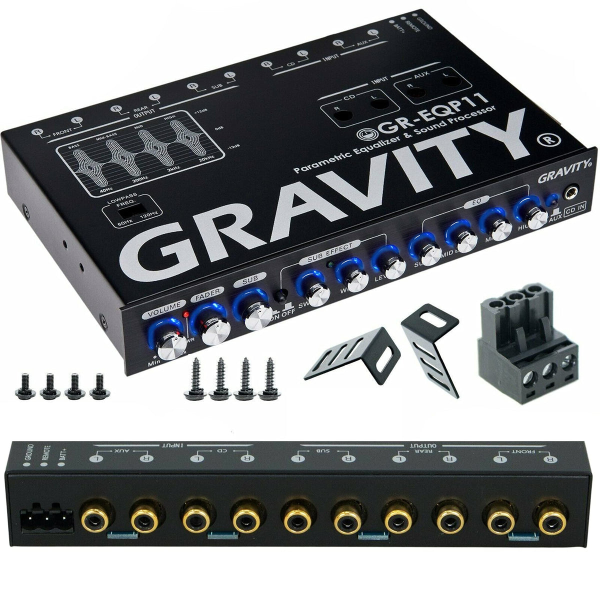 Gravity GR-EQP11 1/2-DIN 4-Band Car Parametric Equalizer