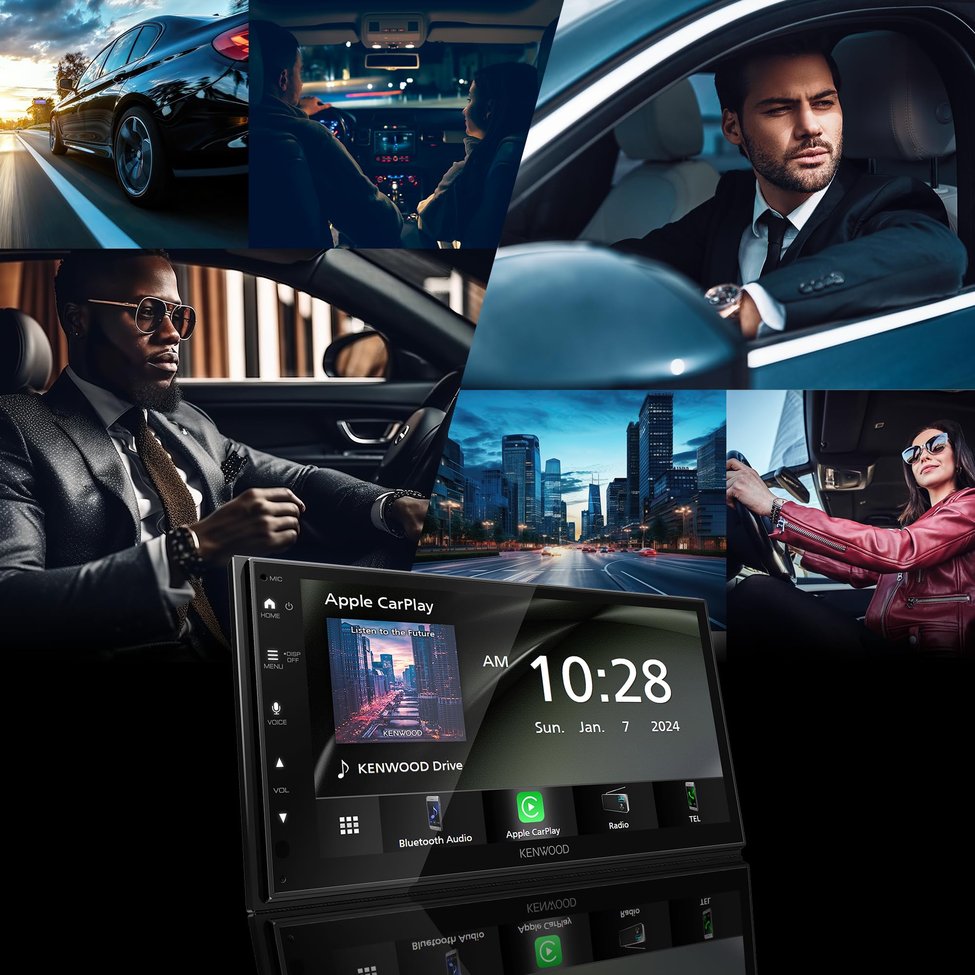 KENWOOD DMX4710S Digital Car Stereo (50W x 6-Ch), Apple CarPlay & Android Auto Compatible, Bluetooth-Enabled Head Unit with 6.8