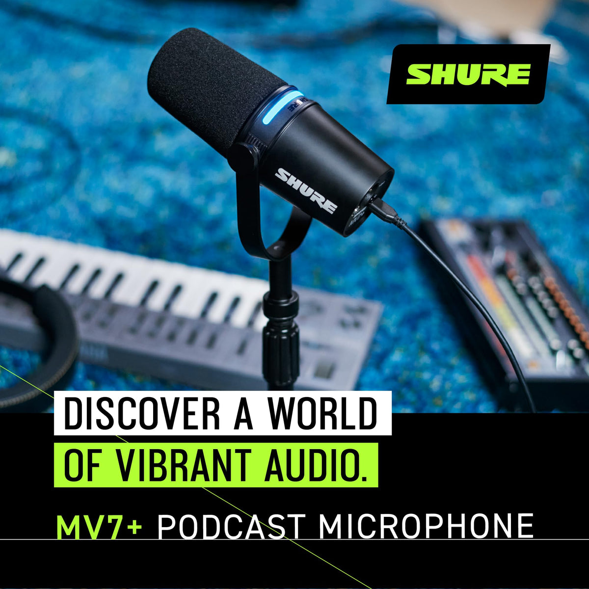 Shure MV7+-K-BNDL Dynamic Podcast Microphone with Stand