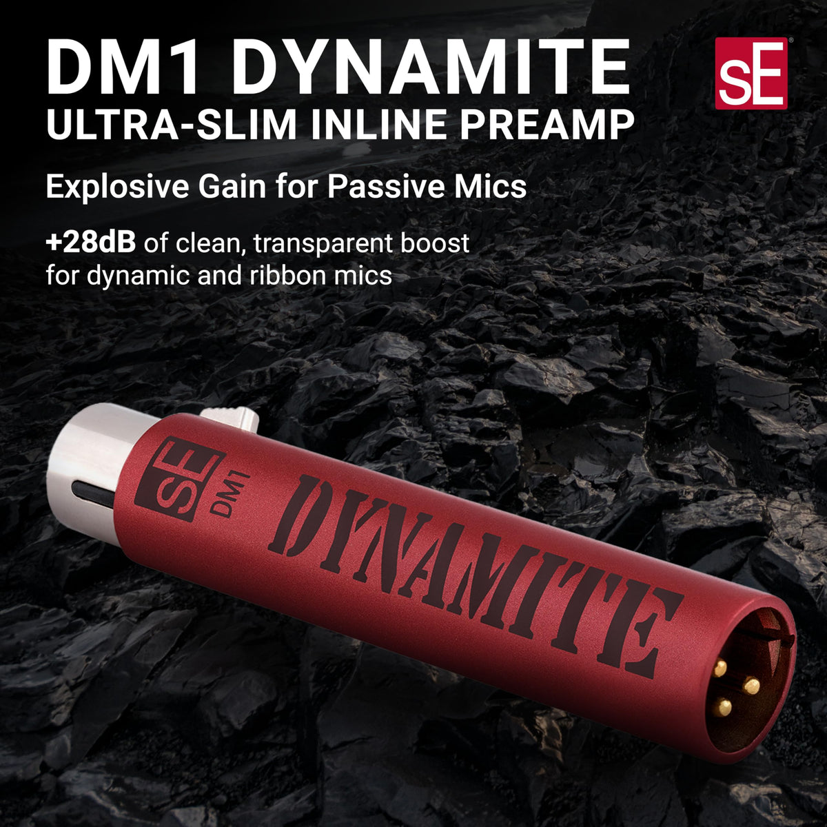 sE Electronics DM1 BLACK Inline Microphone Preamp