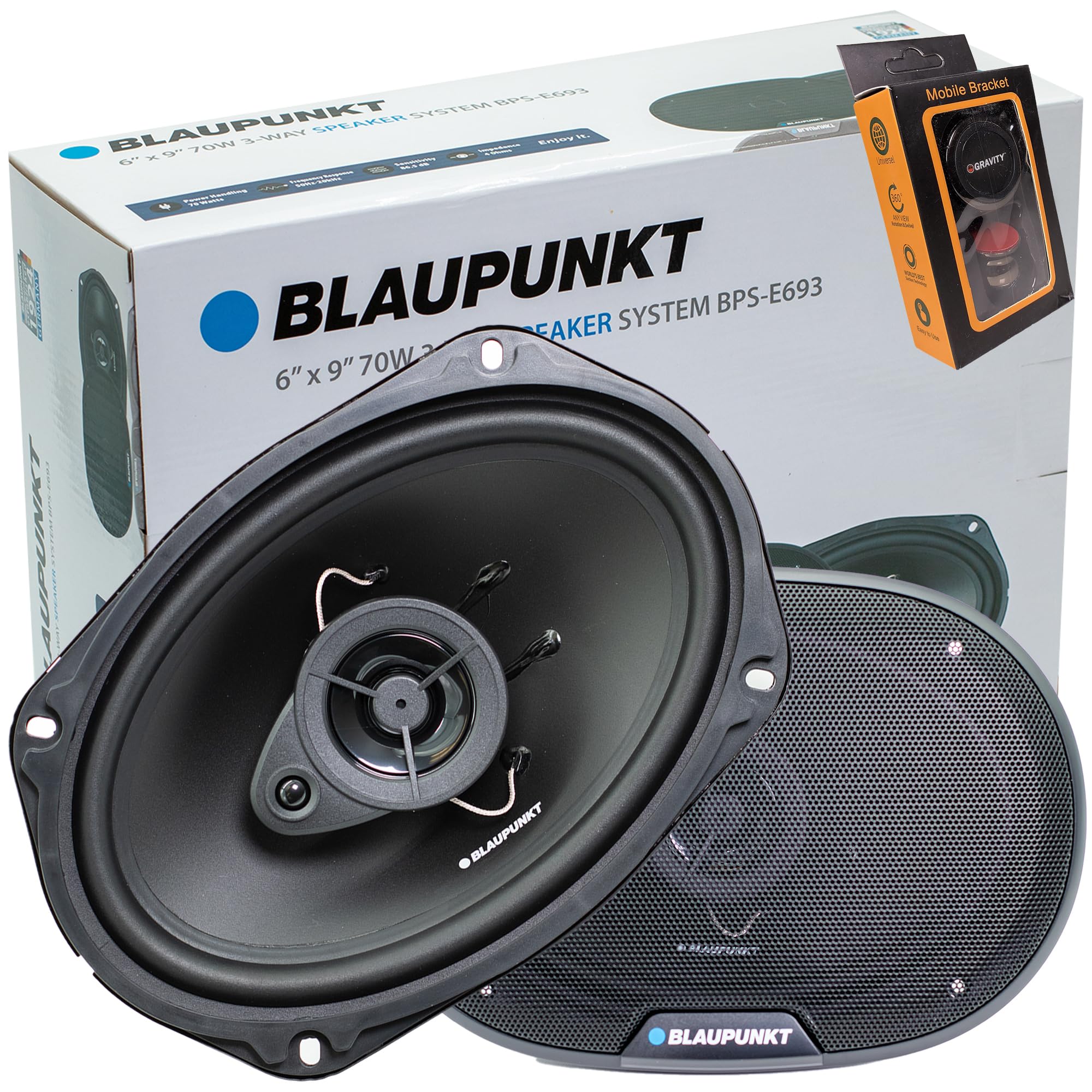 BLAUPUNKT BPS-E693 6x9 3-Way Car Speakers 140W - High Power, Crystal Clear Sound, Easy Fit – Pair Bundle