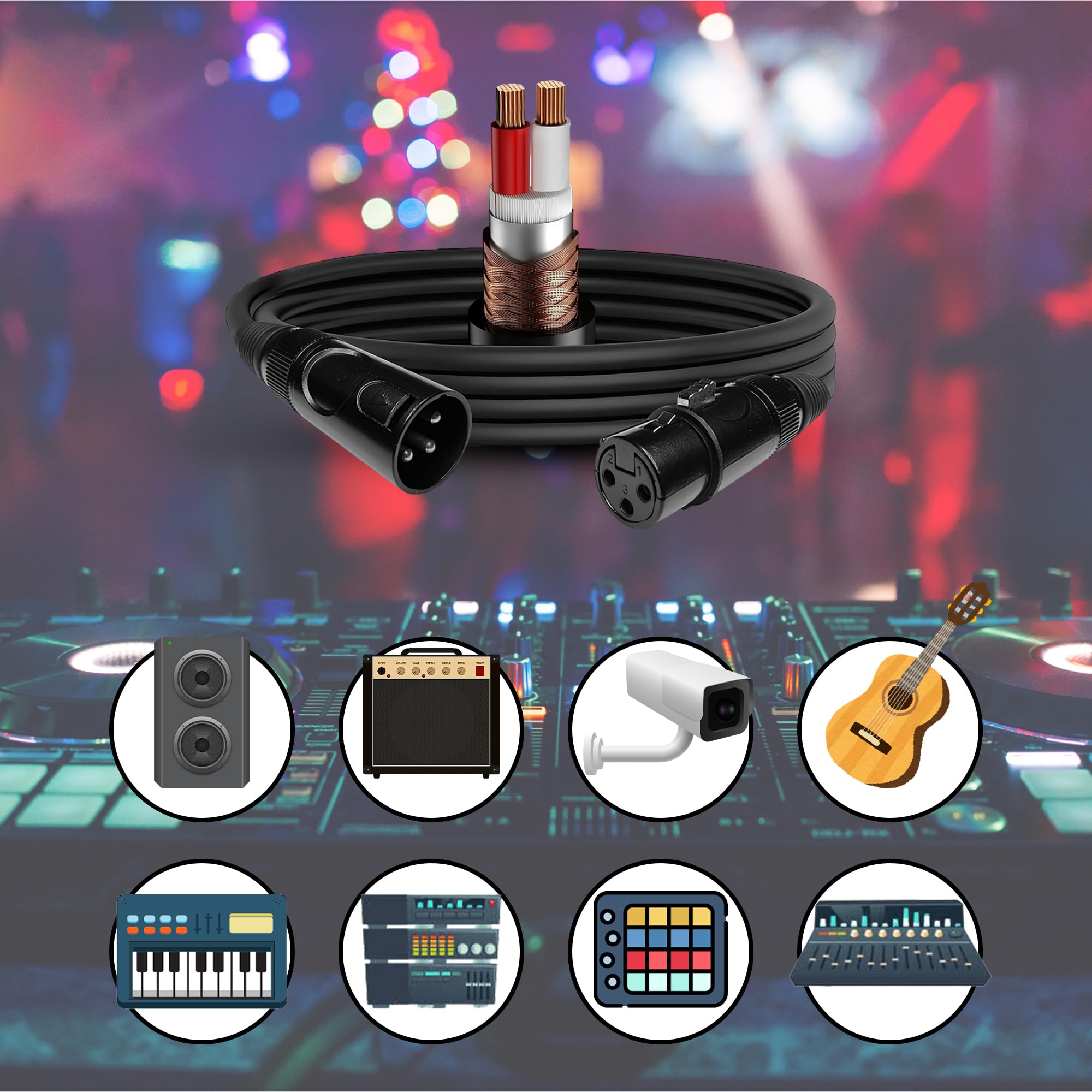 Mackie ShowBox All-in-One Battery Powered Performance Rig with Bluetooth Bundle with Pro 16AWG XLR Mic Cable & Professional Dynamic Microphone - Ultimate Live Sound