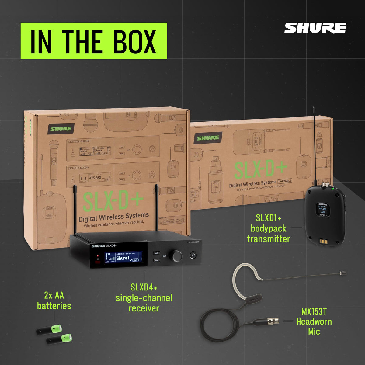 Shure SLXD14+/153T-G57 Wireless Earset Microphone System