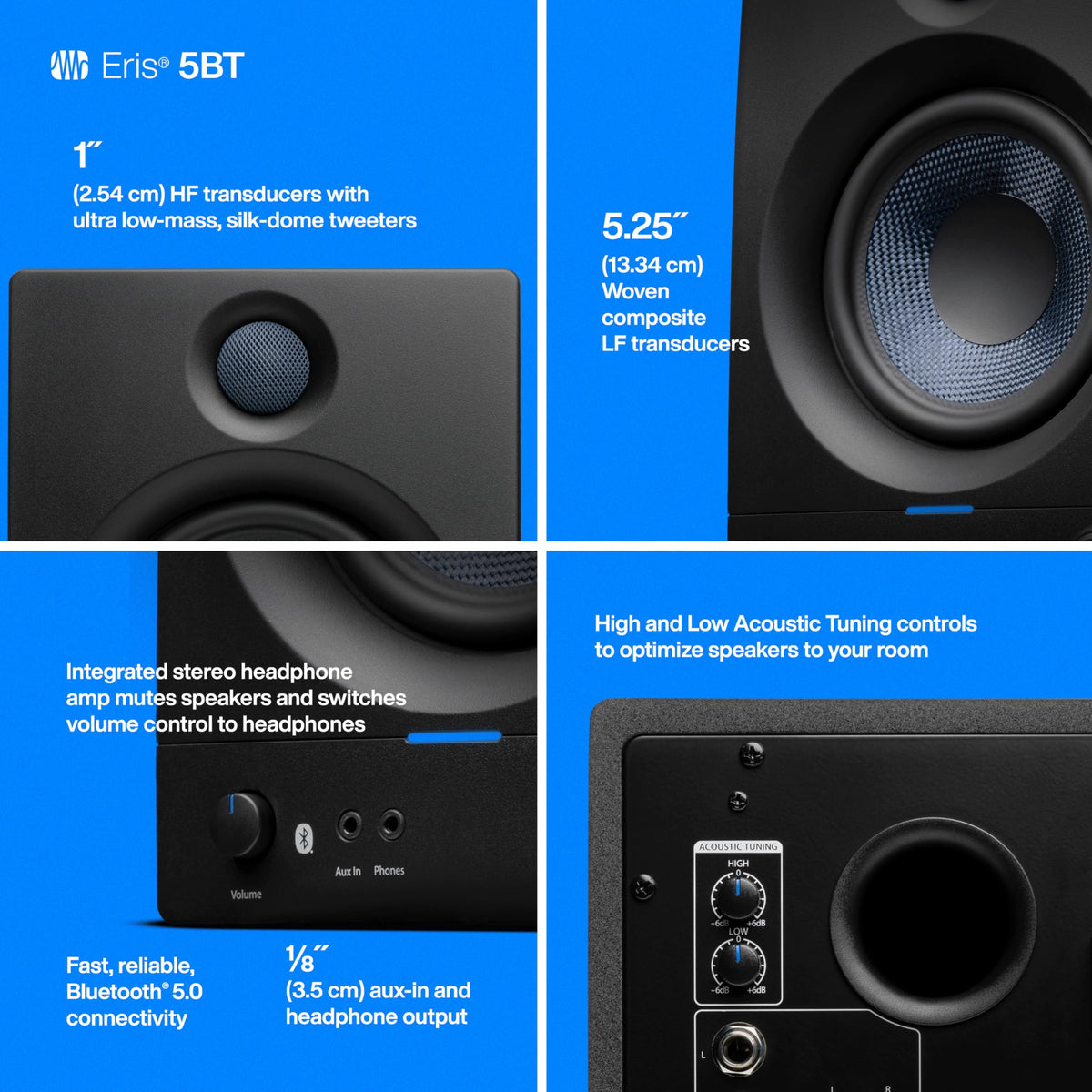 PreSonus ERIS-5BT 5.25" Bluetooth Studio Monitors