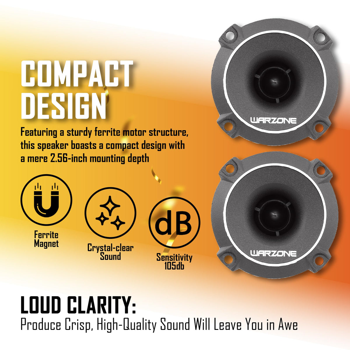 Warzone WZ25TW 2.93" Super Tweeter Speakers