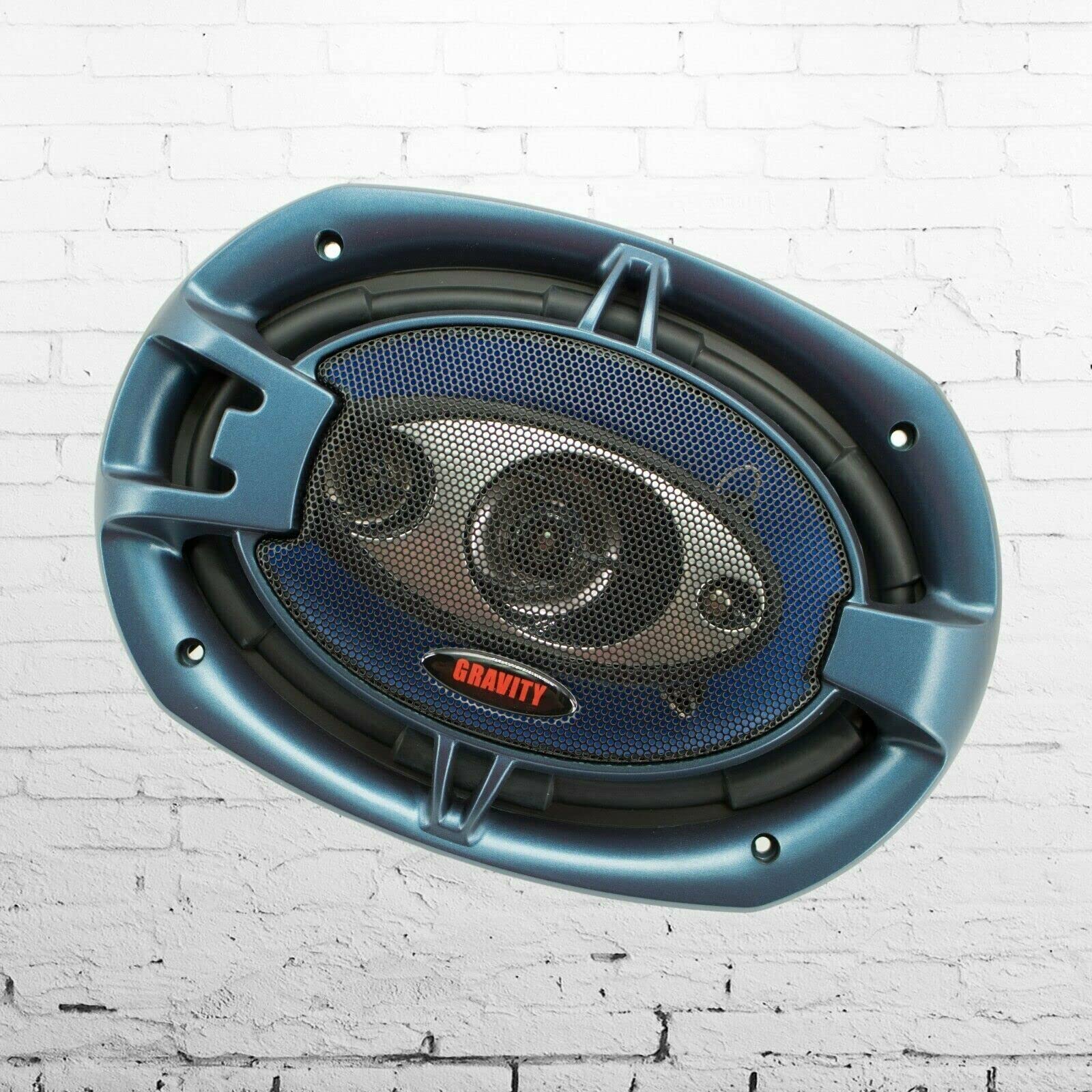 Gravity 6x9 inch 4-Way 380 Watts Coaxial Car Speakers CEA Rated w/Angled Style 6 x 9 Inch Car Audio Enclosures MDF Sturdy Constructed Speaker Boxes