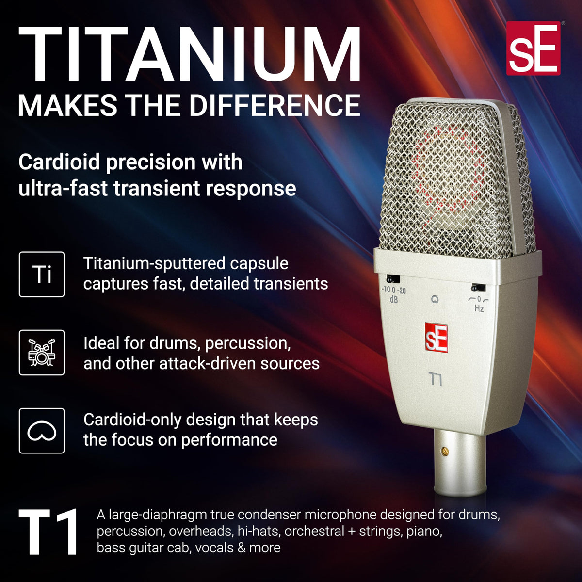 sE Electronics T1(P) Matched Pair Condenser Microphones