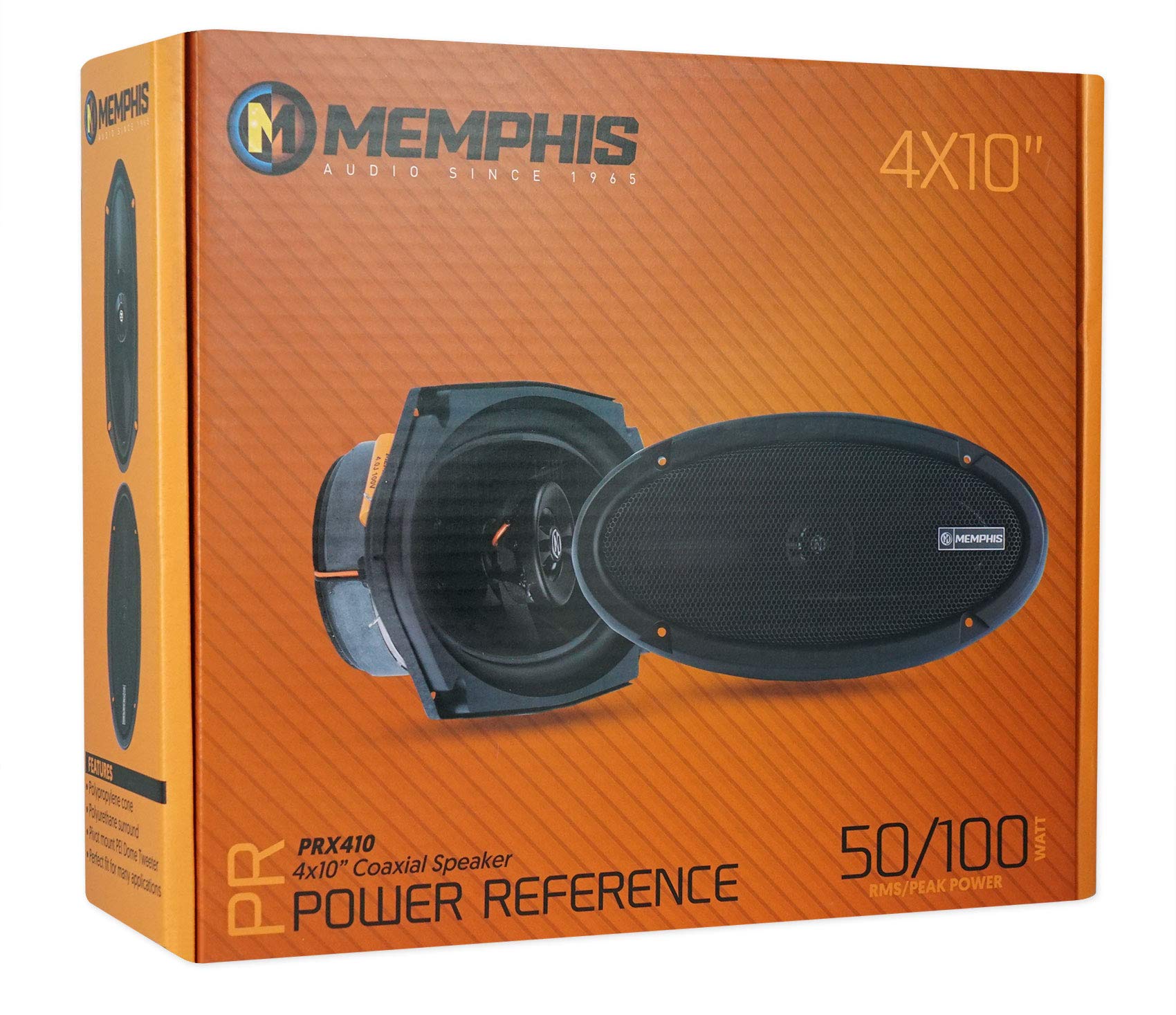 Memphis Bundle - 2 Items Pairs Audio PRX410 4x10 100 Watt 2-Way Car Speakers w/Pivot Tweeters