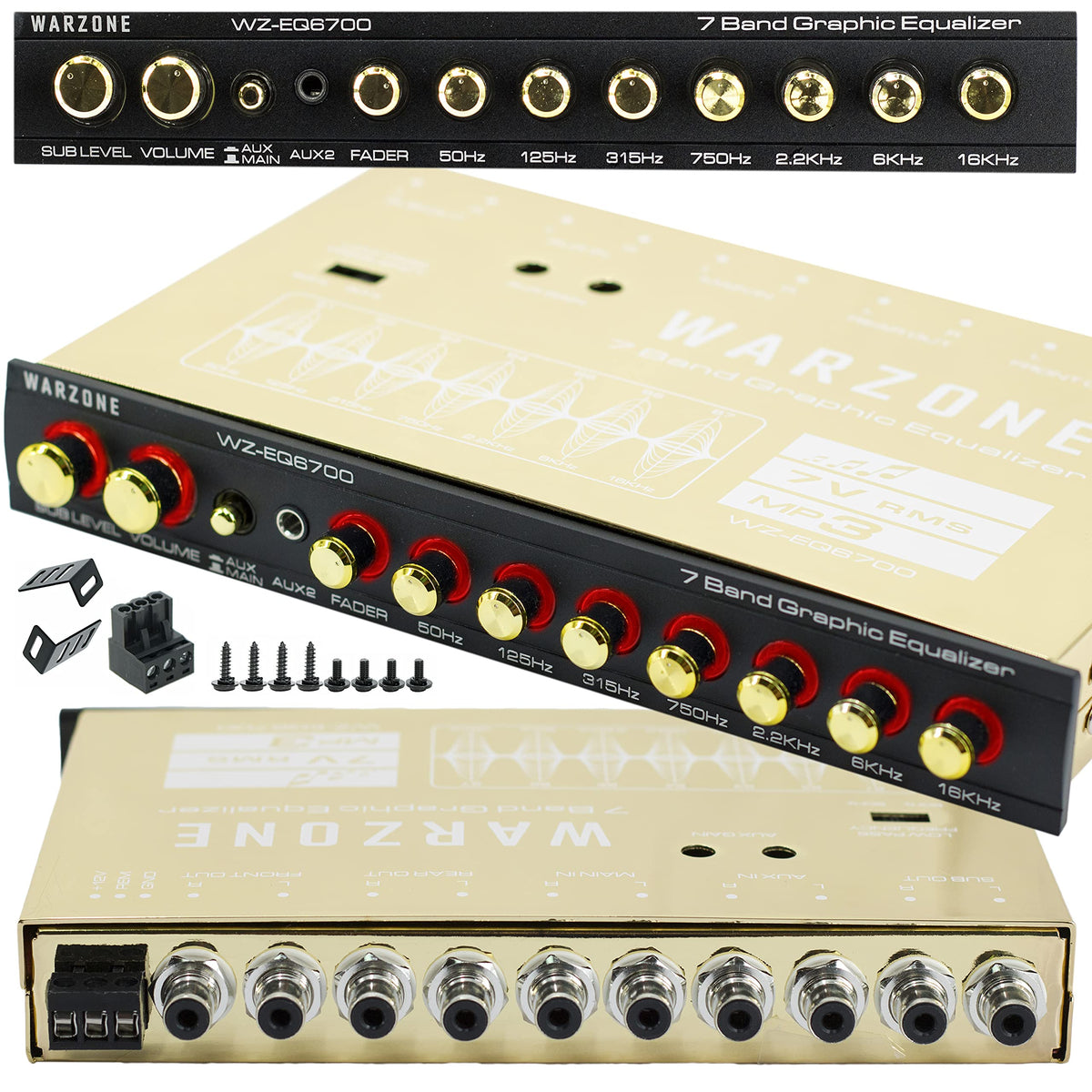 WARZONE WZ-EQ6700 1/2-DIN 7-Band Car Audio Equalizer