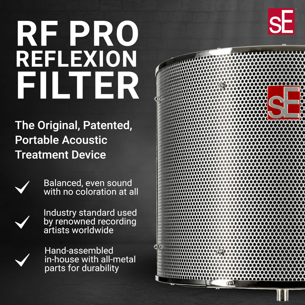 sE Electronics RF Pro Black Microphone Isolation Shield