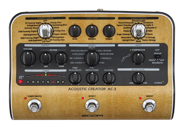Zoom AC-3 Acoustic Creator DI and Effects Pedal