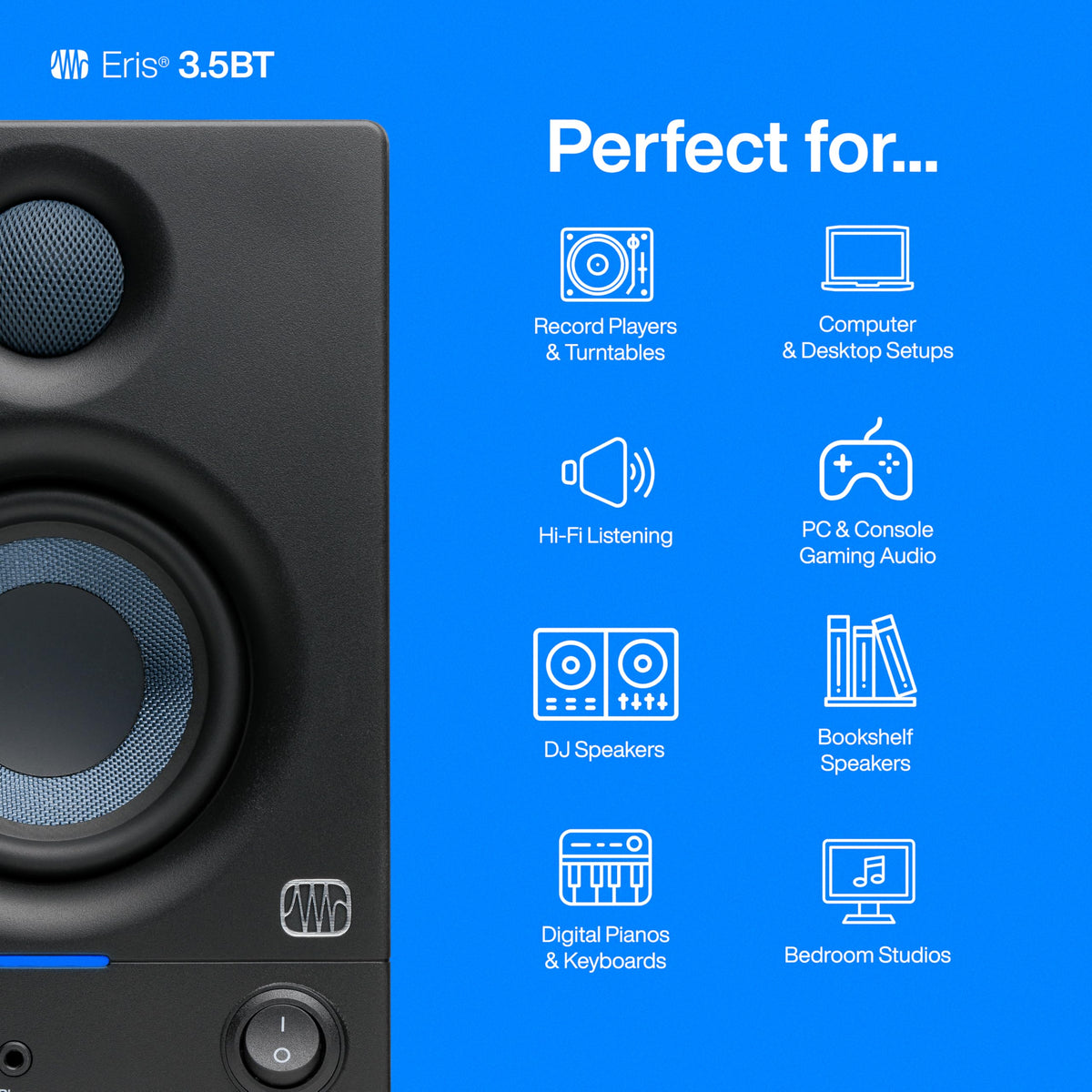 PreSonus ERIS-3-5BT 3.5" Bluetooth Studio Monitor Pair