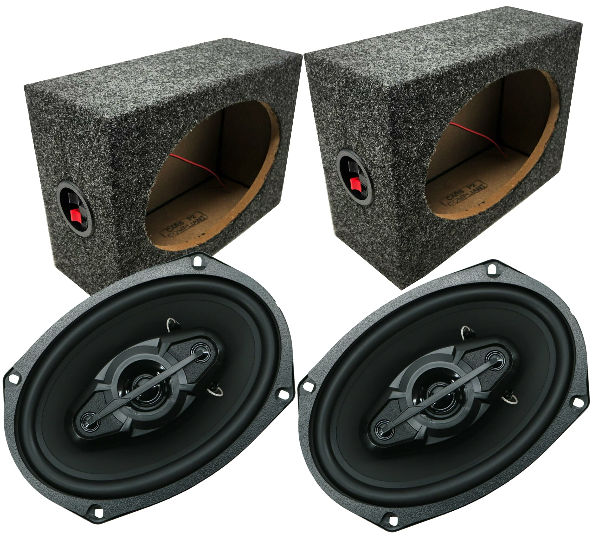 Gravity Elite 1600W 6x9 Peak Power Car Truck Van ATV Speaker Pair w/ 2X 6x9 Speaker Box