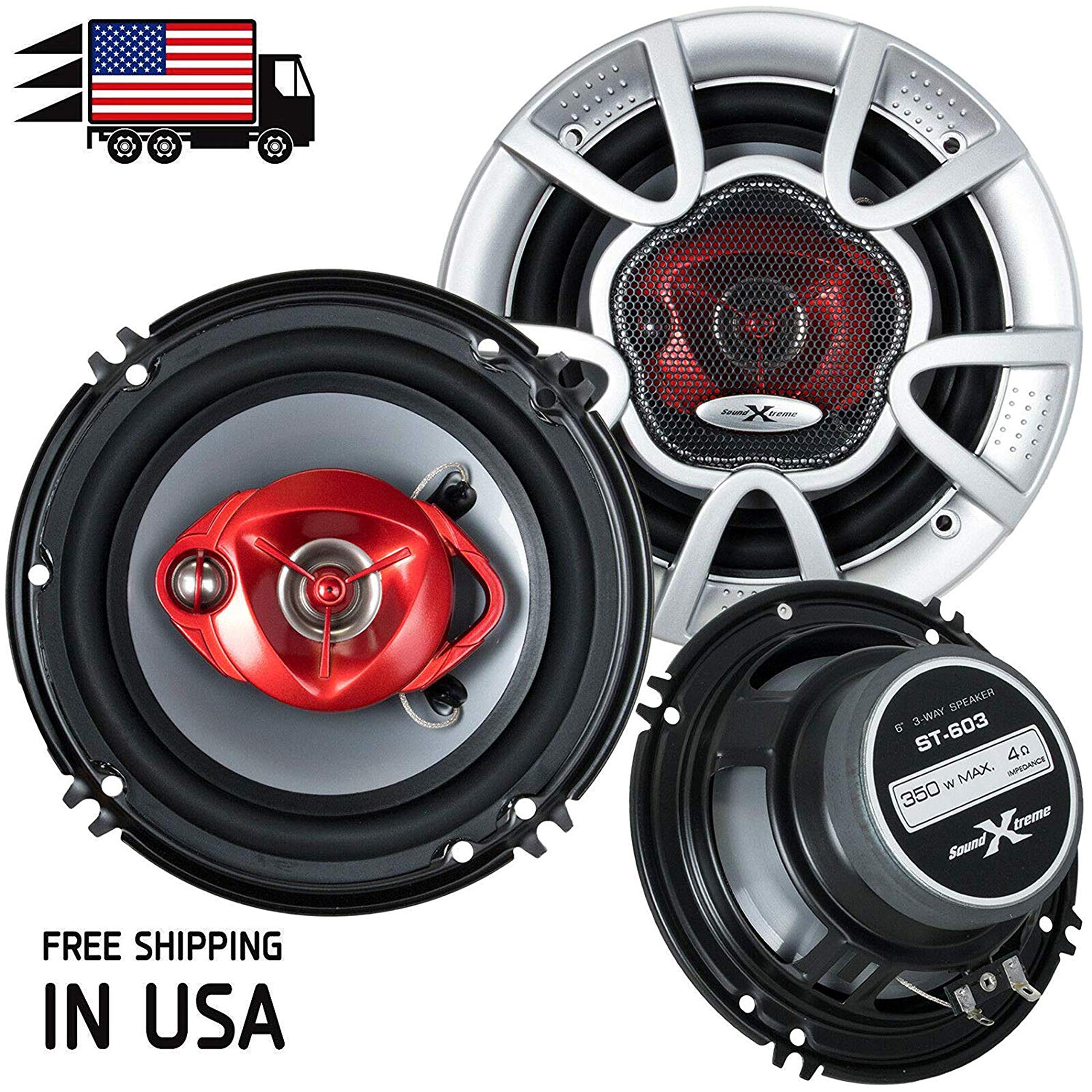 JVC KD-R370 Single Din in-Dash CD/Am/FM/Car Stereo W/Detachable Faceplate + 520 Watts 6x9 Inches (2 Speakers) + 350 Watts 6 Inches (2 Speakers)