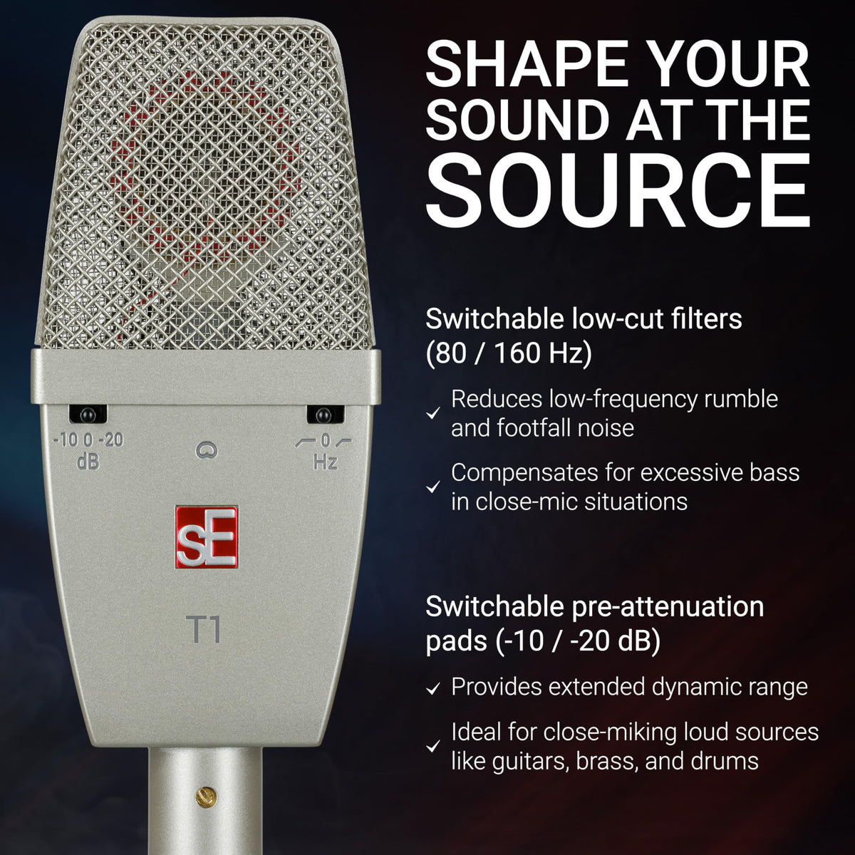 sE Electronics T1(P) Matched Pair Condenser Microphones