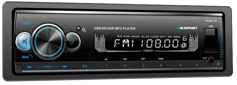 Blaupunkt IRVINE140 - Single-DIN AM/FM Receiver with Bluetooth, USB/SD Inputs & Remote