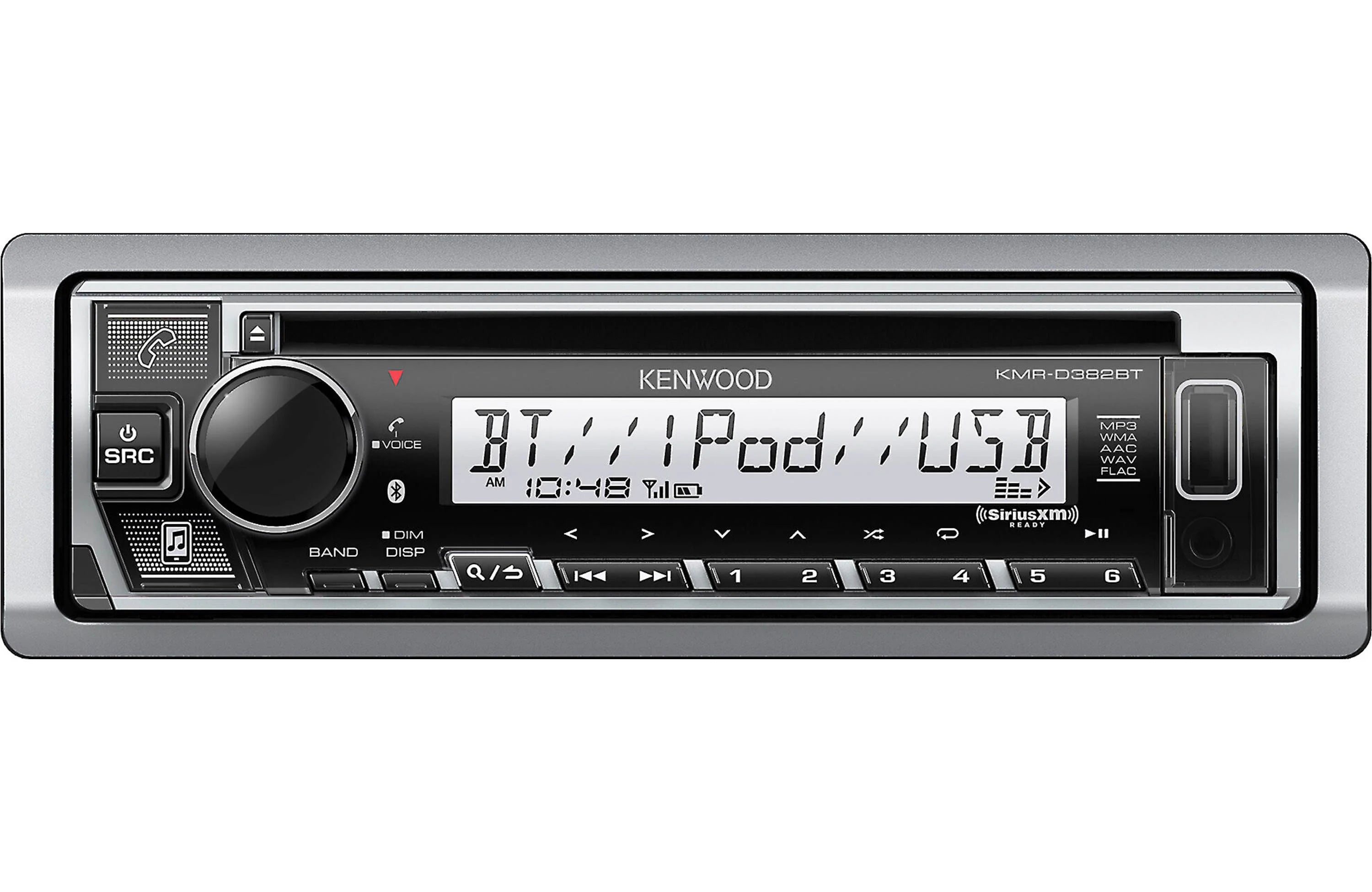 KENWOOD KMR-D382BT Car & Marine Stereo-Single Din, Bluetooth Audio, CD USB MP3, Aux in, AM FM Radio, Weatherproof | Plus 2X KENWOOD KFC-1653MRB 6.5