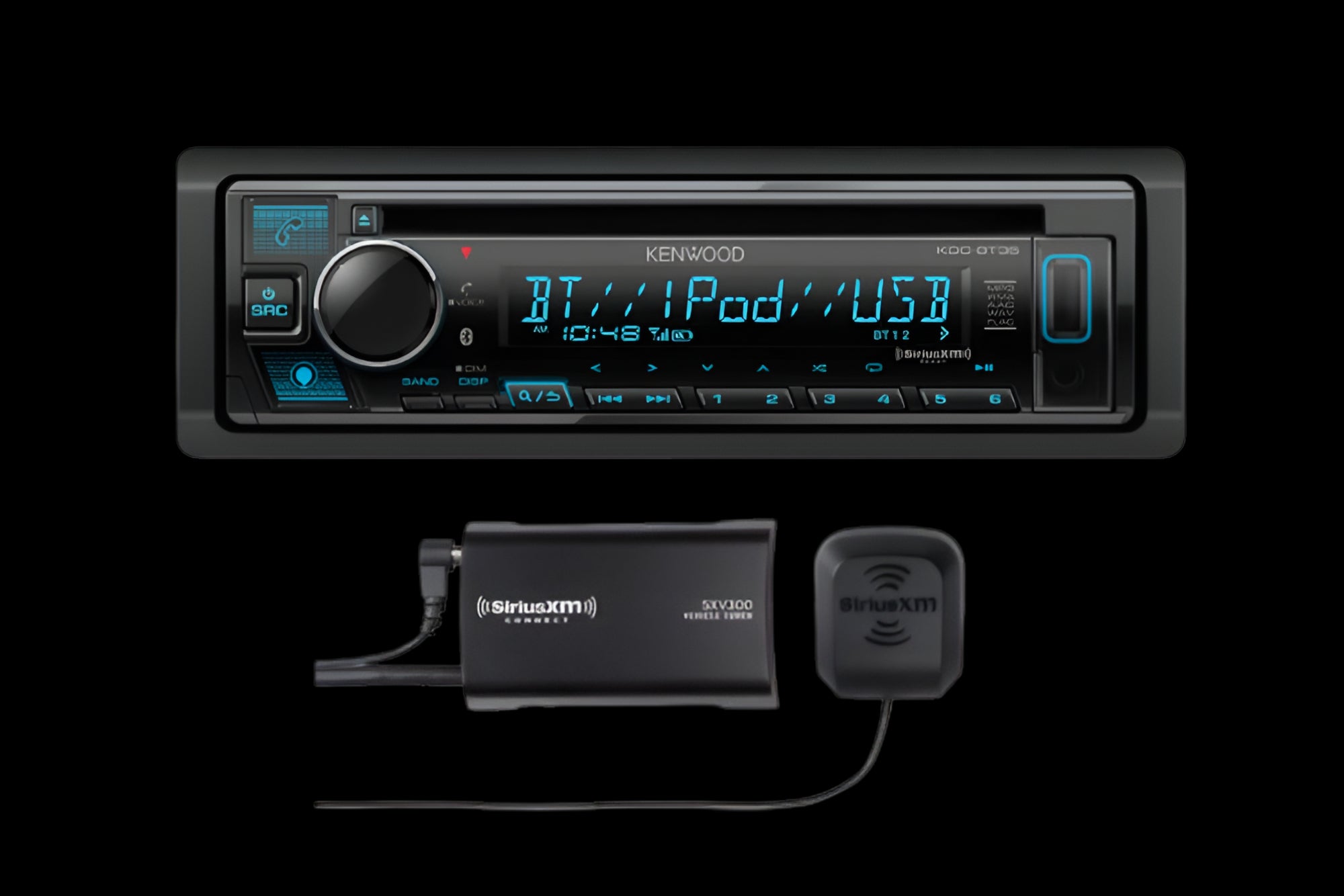 KENWOOD KDC-BT35 CD Receiver, Bluetooth,Alexa Built-in, Front USB & AUX, Variable Illumination, SiriusXM Ready, Spotify, Pandora Link for iPhone or Android Phone | Plus SXV300V1 SiriusXM Tuner