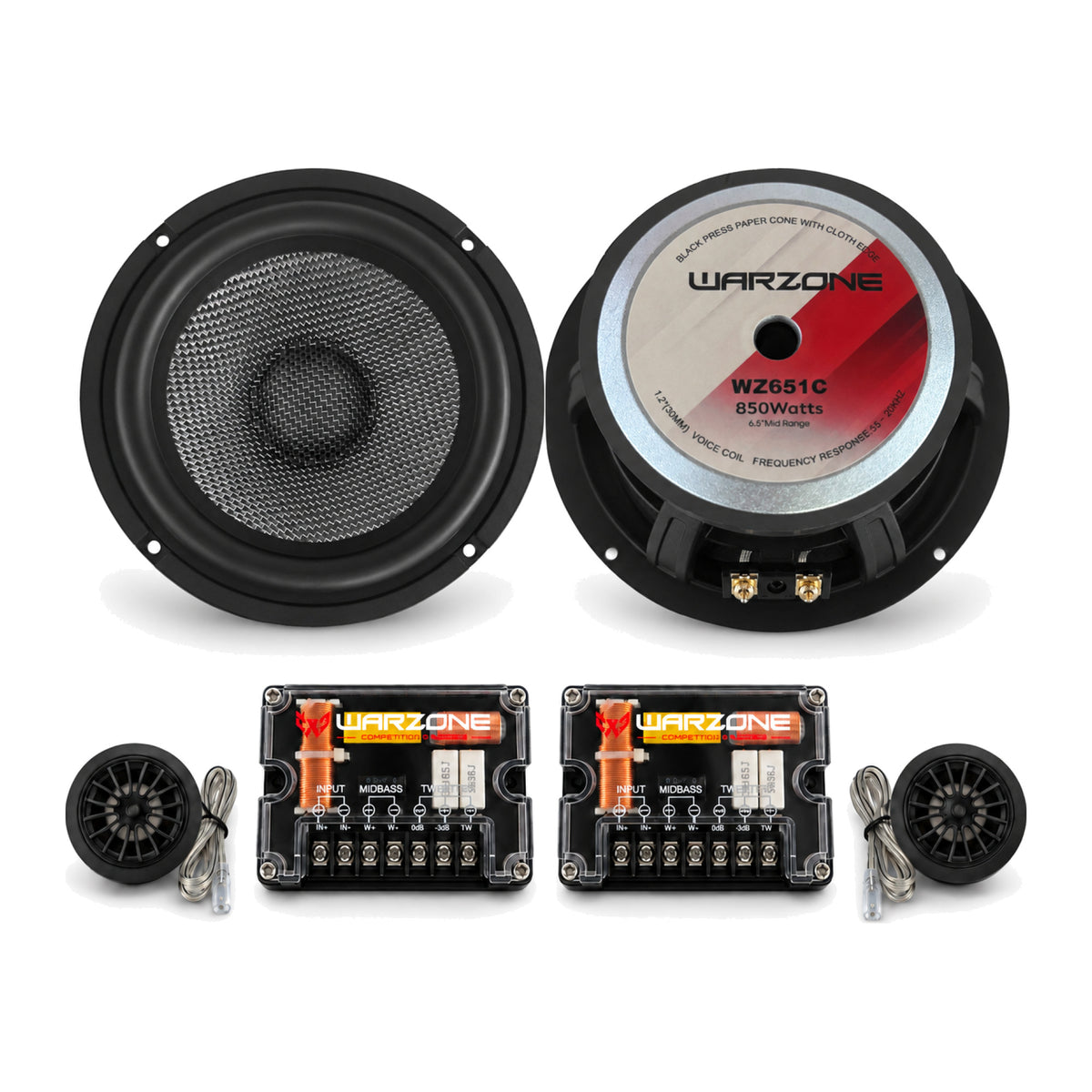 Warzone WZ-651C 6.5" 2-Way Component Speakers