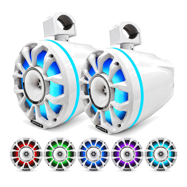 Warzone WZ-8MTW 8" Marine RGB Tower Speakers