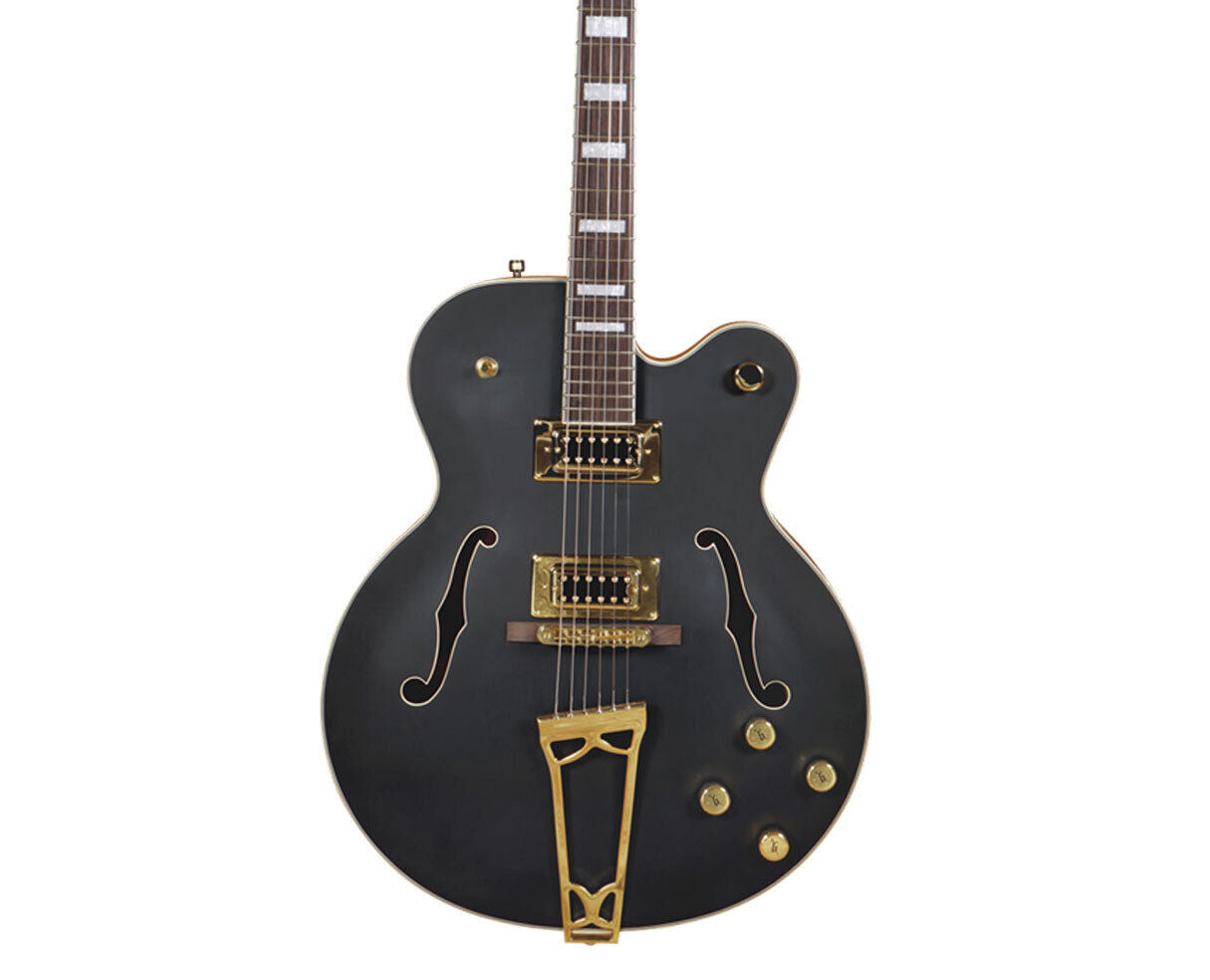 Gretsch G5191BK Tim Armstrong Signature Electromatic Hollow Body Gold Hardware Flat - Black