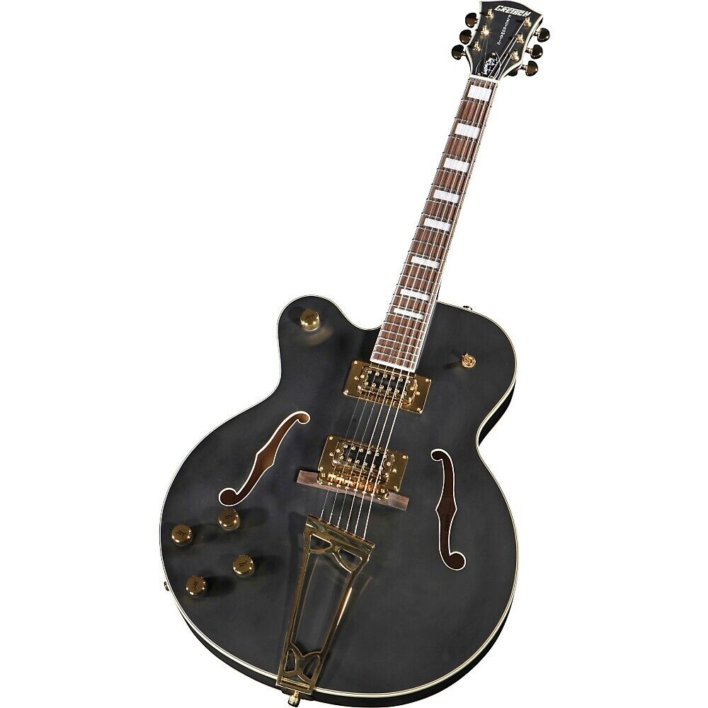 Gretsch G5191BKLH Tim Armstrong Signature Left-Handed Electromatic Hollow Body Gold Hardware Flat - Black