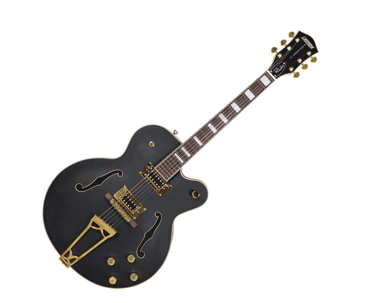 Gretsch G5191BK Tim Armstrong Signature Electromatic Hollow Body Gold Hardware Flat - Black