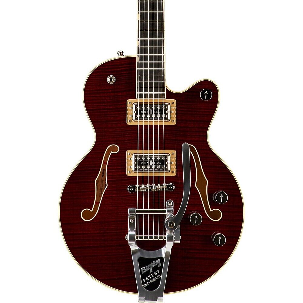 Gretsch G6659TFM Players Edition Broadkaster Jr. Center Block Single-Cut Guitar - Dark Cherry Flame