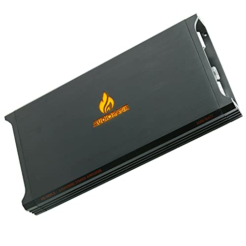 Audiobank AB2800.2 2 Channel 5000 Watt 2 Ohm A/B Class Car Audio Stereo BASS Amplifier with Bass Control, Bridgeable, LED Indicator with 4 Gauge Installation Kit Red Bundle