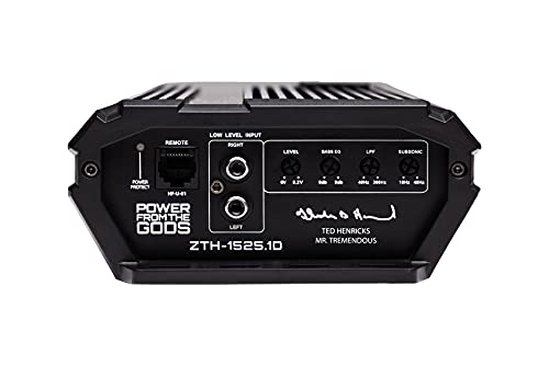 Hifonics ZTH-1525.1D Zeus Theta Compact Mono Channel Car Audio Amplifier (Silver) – Class D Amp, 1500-Watt, Onboard Electronic Crossover, Built-in Bass Control, Bass Remote Included