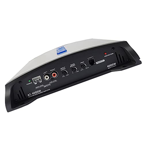 Audiotek AT4000M 1 Channel Monoblock Car Amplifier - 4000 Watts, 2 Ohm Stable, LED Indicator, Bass Knob Included, Mosfet Power Supply, Great for Subwoofers with Phone Holder Bundle