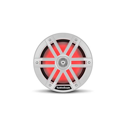 Rockford Fosgate M1-8 Color Optix 8” 2-Way Coaxial Multicolor LED Lighted Marine Speakers - White (Pair)
