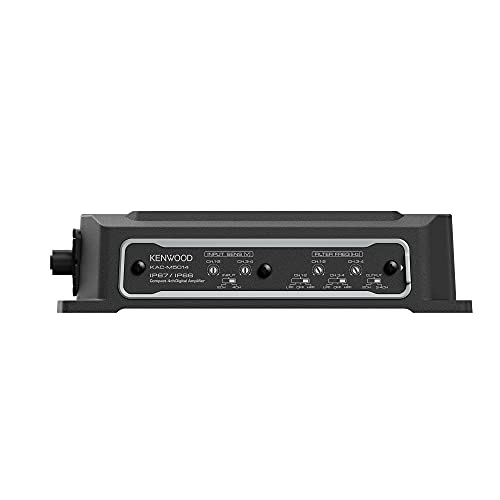 KENWOOD KAC-M5014 4-Channel Compact Digital Amplifier (600W) for Car, Marine, UTV & Motorsport Vehicles, Solid Corrosion-Resistant Aluminum Chassis, IPX6, IPX7 & IP6X Certified and Vibration-Proof