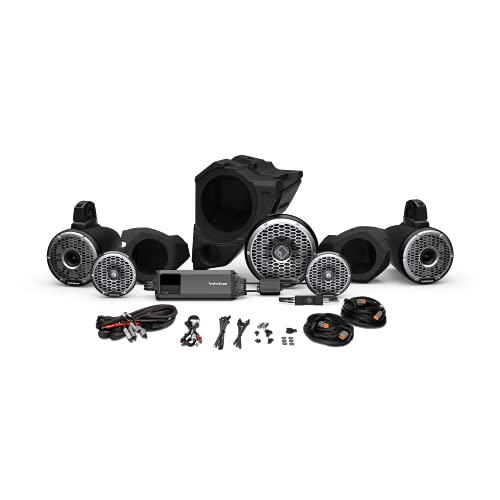 Rockford Fosgate RZR14RC-STG6 Audio Kit: Ride Command 3-Way Interface, 1500-Watt Amp, M2 Color Optix Multicolor LED Lighted Front, Rear Horn Speakers & Subwoofer for Select RZR Models (2014-2021)