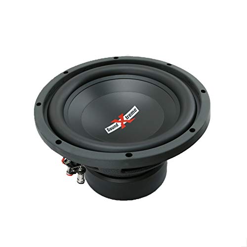 1x SoundXtreme ST-410 10 Inch 1500 Watts Peak Power Car Audio Subwoofer with DVC Power Dual Voice Coil Configuration Frequency Response 30 - 2500Hz 90 dB Sensitivity