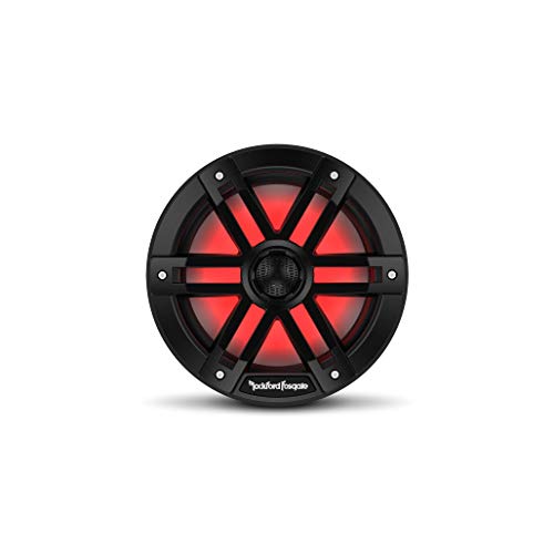 Rockford Fosgate M1-8B Color Optix 8” 2-Way Coaxial Multicolor LED Lighted Marine Speakers - Black (Pair)