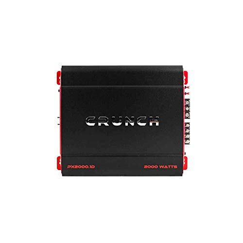 Crunch PX2000.1D 2000W X Series Class D Monoblock Subwoofer Amplifier - PRE-AMP Circuitry Low Noise PreAmplifier Crossover/Signal Shaping w/ 4 Gauge Amp Kit
