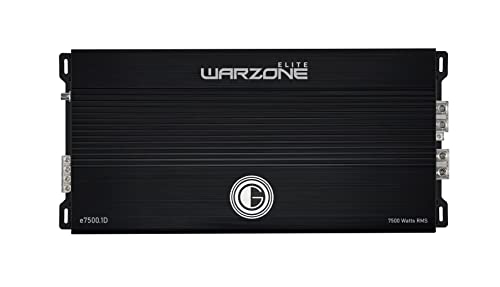 Gravity Audio E7500.1D Warzone 7500W True RMS Car Amplifier Class D Amp 1/2/4 Ohm Stable with Remote Sub Control