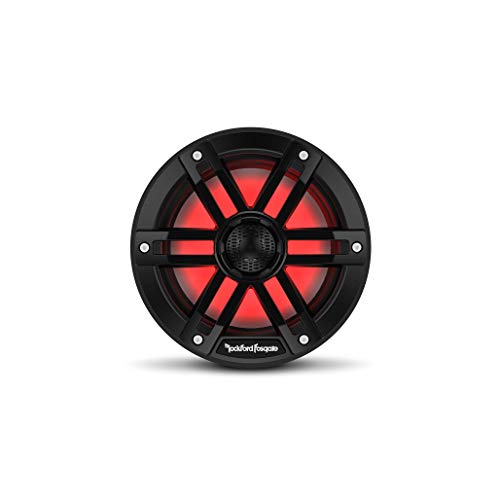 Rockford Fosgate M1-65B Color Optix 6.5” 2-Way Coaxial Multicolor LED Lighted Marine Speakers - Black (Pair)