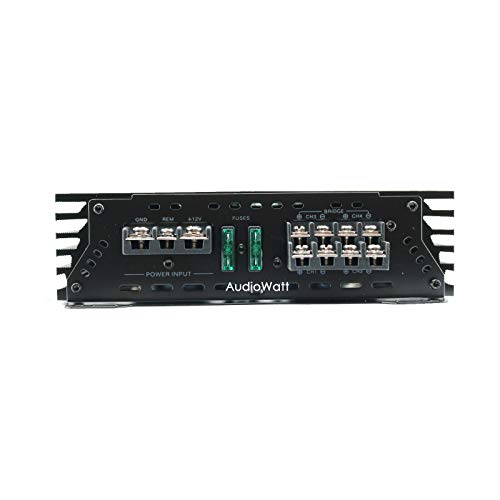 BLAUPUNKT AMP1404 1500 Watts Maximum Output Power 4-Channel Full Range Car Audio Amplifier + AUDIOBANK 6.5 Coaxial Car Audio Speakers 400 Watts Peak Power - (4 Speakers)