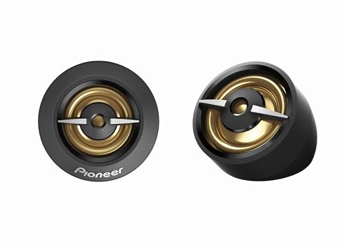 PIONEER TS-A301TW, 20mm Dome Component Tweeter Car Speaker, Precise Upper Range, Clear Sound Quality, Easy Installation, Full Gold Color, Pair with Midrange Drivers and Subwoofers for Complete Sound