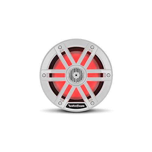 Rockford Fosgate M1-65 Color Optix 6.5” 2-Way Coaxial Multicolor LED Lighted Marine Speakers - White (Pair)