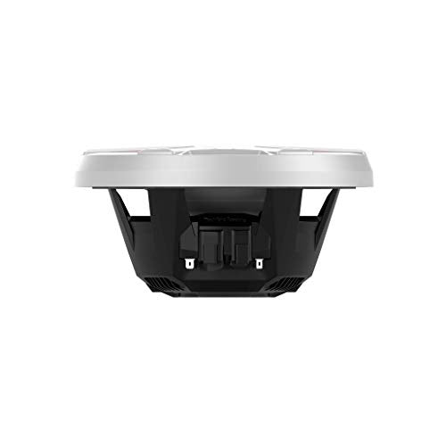Rockford Fosgate M2-8H Color Optix 8” 2-Way Coaxial Multicolor LED Lighted Marine Speakers with Horn Tweeters - White/Stainless (Pair)
