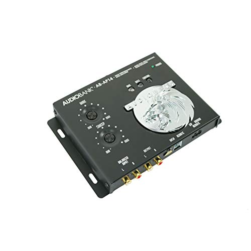 AudioBank AB-AP14 1/2 Din Car Audio Digital Bass Processor, Bass Maximizer & Sound Restoration with Dash Mount Remote Control & Lighted Bass Restoration Display-2nd Gen
