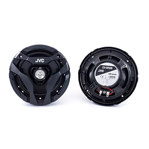 JVC CS-DF620 Car Speakers, 300 Watts of Power Per Pair, 150 Watts Each, 6.5 Inch, Full Range, 2 Way, Sold in Pairs, Black