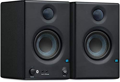 PreSonus Pair ERIS E4.5 BT 4.5 Active Bluetooth Media Reference Monitors with Stereo Cable Kit and 2x TS/TS Instrument Cables - Wireless Streaming Sound from a Smartphone, Tablet, Laptop