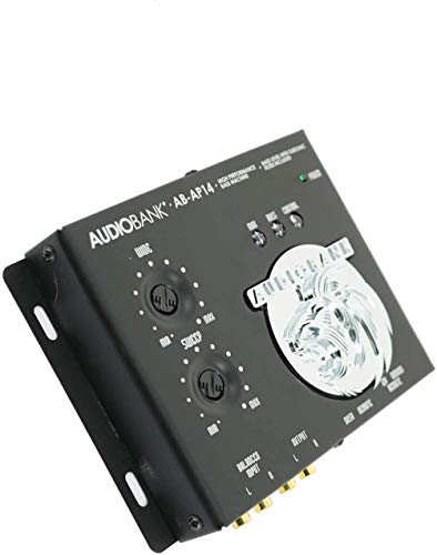AudioBank AB-AP14 1/2 Din Car Audio Digital Bass Processor, Bass Maximizer & Sound Restoration with Dash Mount Remote Control & Lighted Bass Restoration Display-2nd Gen