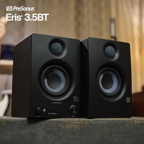 PreSonus Eris 3.5BT Gen 2 — 3.5-inch Powered Desktop Speakers with Bluetooth for Multimedia, Gaming, Studio-Quality Music Production, 50W Power