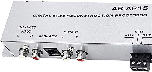 Audiobank AP15 -1/2 Din Car Audio Digital Bass Processor, Sound Restoration & Crossover for Car Subwoofer with Bass Knob/Input Level: 15V RMS & Output Level: 13.5V Peak -2nd Gen